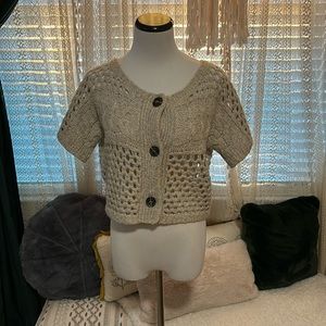 Cable & gauge knit sweater